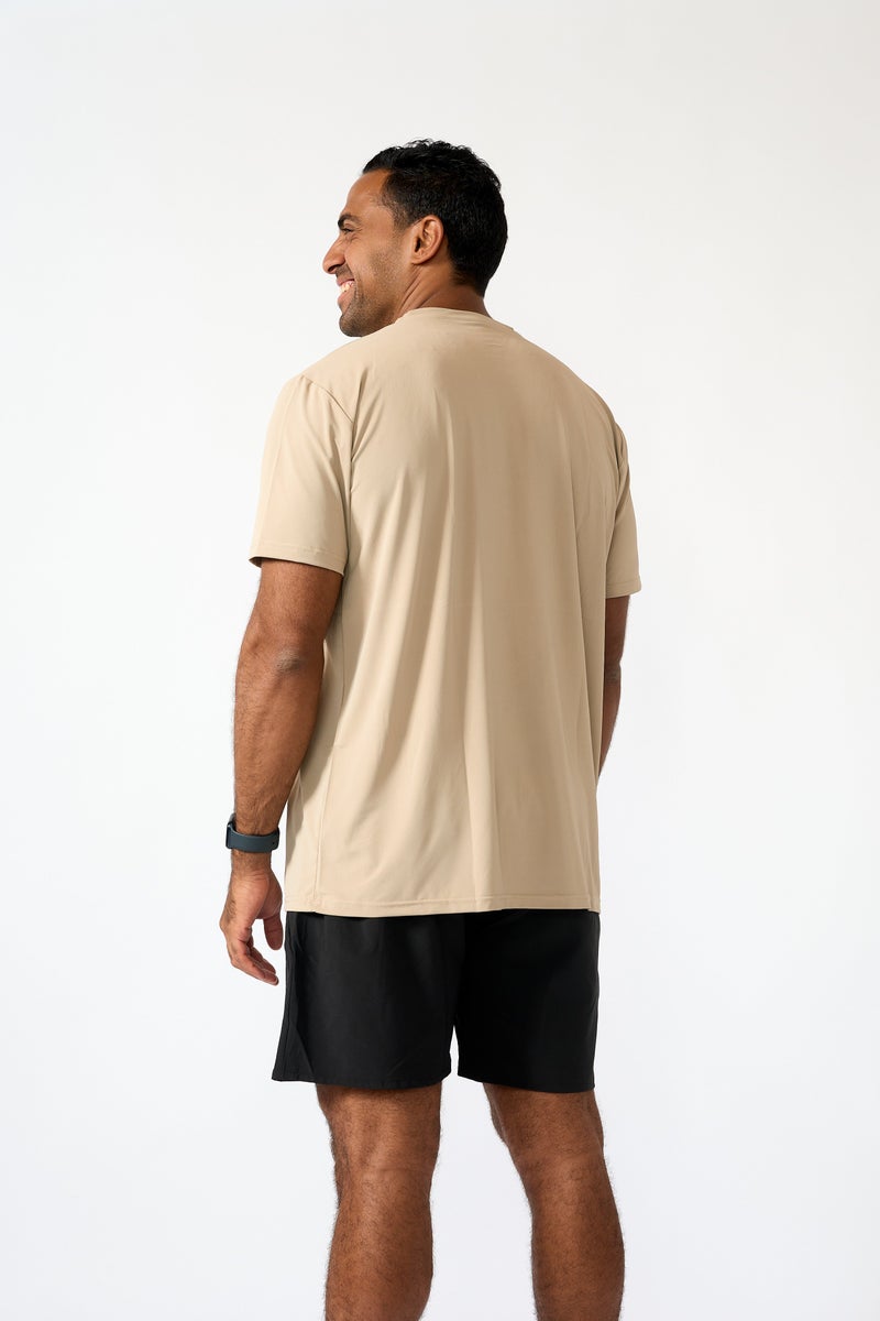 Beyond Men's Beige  Regular Fit T-shirt - Image 2